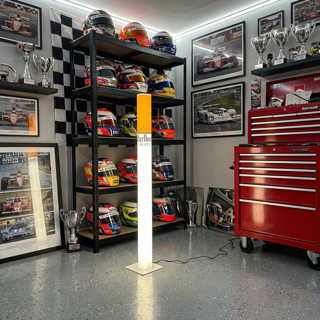 man cave decor, home bar decor, retro floor lamp, boho floor lamp, giant cigarette lamp, marlboro lamp, whiskey barrel decor, biker garage decor, y2k lamp, novelty lamp,marlboro lamp lights, cigarette lamp , marlboro lamp for sale