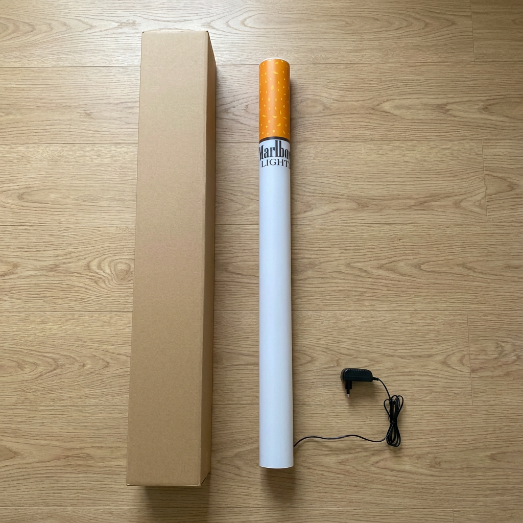 vintage marlboro lamp giant cigarette lights tiktok viral retro lamp whiskey barrell ,coffee bar decor ,home bar decor , home barcart , western pub bar deco ,man cave decor, bourbon gift